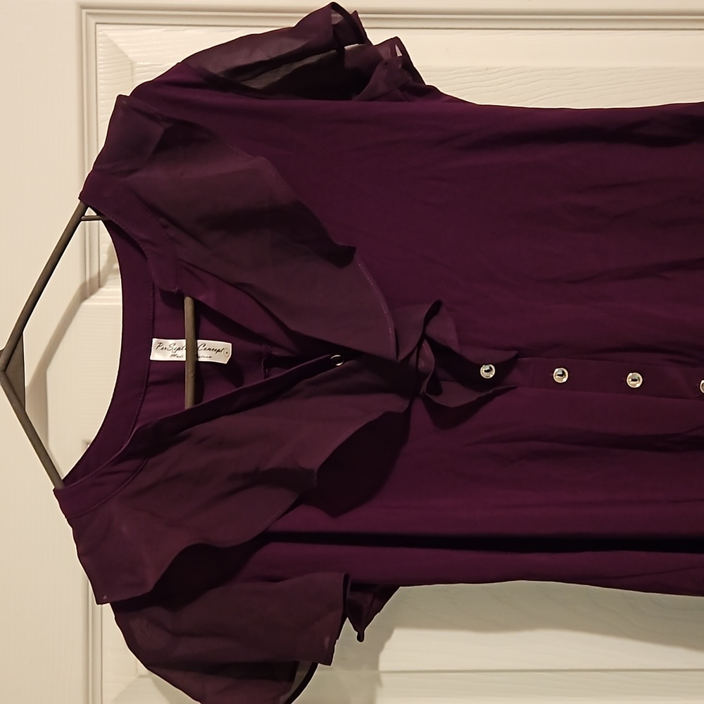 Purple Ruffled Blouse - Picture 2 of 3